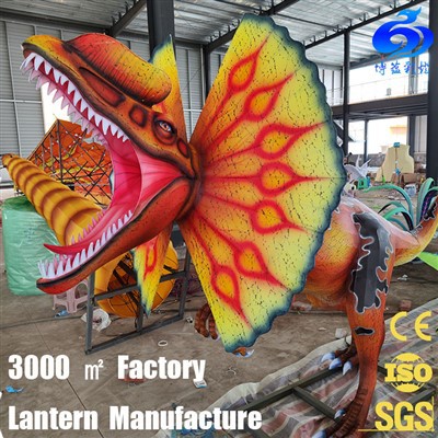 Lanternă de dinozaur din mătase chinezească